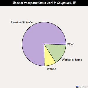 Saugatuck mode of transportation to work chart