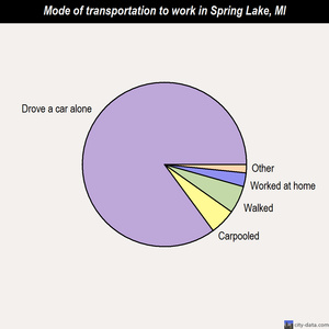 Spring Lake mode of transportation to work chart