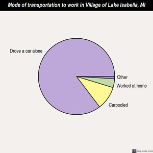 Village of Lake Isabella mode of transportation to work chart