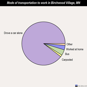 Birchwood Village mode of transportation to work chart