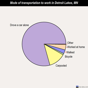 Detroit Lakes mode of transportation to work chart