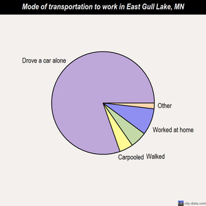 East Gull Lake mode of transportation to work chart