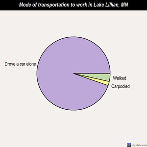 Lake Lillian mode of transportation to work chart