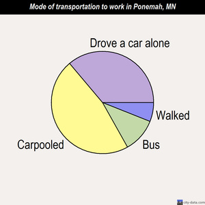 Ponemah mode of transportation to work chart