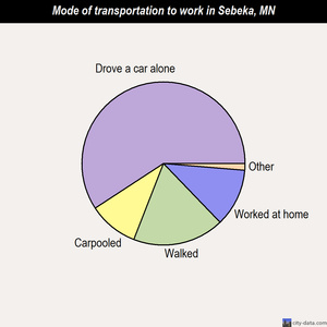Sebeka mode of transportation to work chart