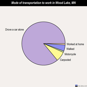 Wood Lake mode of transportation to work chart