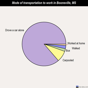 Booneville mode of transportation to work chart