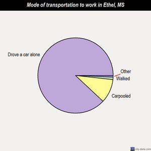 Ethel mode of transportation to work chart
