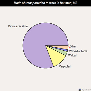 Houston mode of transportation to work chart