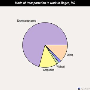 Magee mode of transportation to work chart