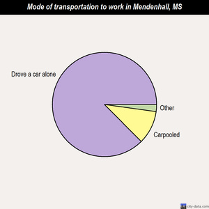 Mendenhall mode of transportation to work chart