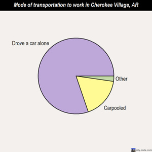 Cherokee Village mode of transportation to work chart