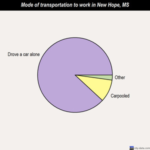 New Hope mode of transportation to work chart