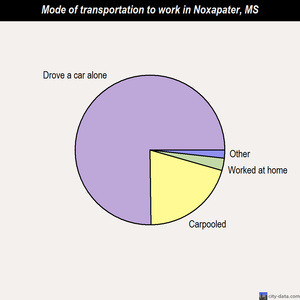 Noxapater mode of transportation to work chart