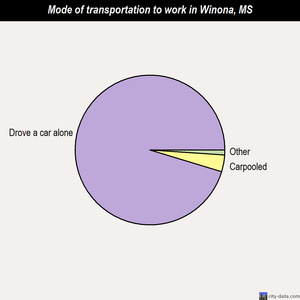 Winona mode of transportation to work chart