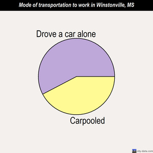 Winstonville mode of transportation to work chart