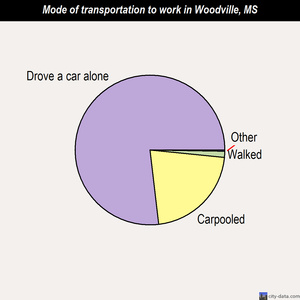 Woodville mode of transportation to work chart