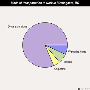 Birmingham mode of transportation to work chart