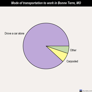 Bonne Terre mode of transportation to work chart