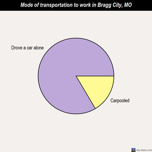 Bragg City mode of transportation to work chart