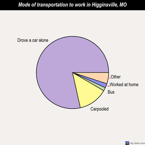 Higginsville mode of transportation to work chart