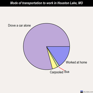 Houston Lake mode of transportation to work chart