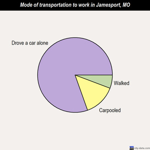 Jamesport mode of transportation to work chart