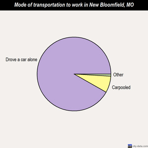 New Bloomfield mode of transportation to work chart