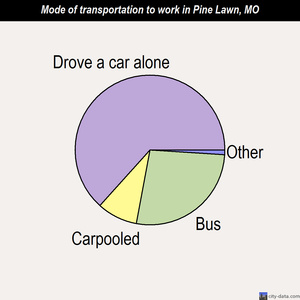 Pine Lawn mode of transportation to work chart