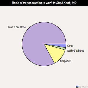 Shell Knob mode of transportation to work chart
