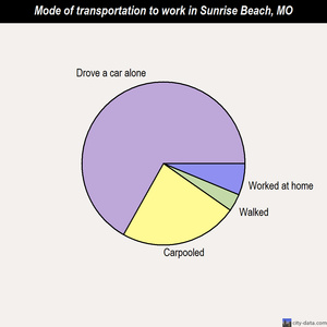Sunrise Beach mode of transportation to work chart