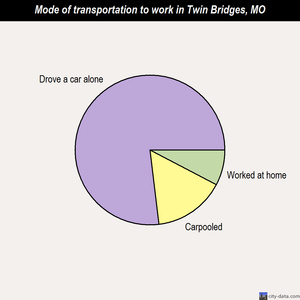 Twin Bridges mode of transportation to work chart