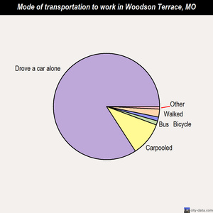 Woodson Terrace mode of transportation to work chart