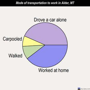 Alder mode of transportation to work chart