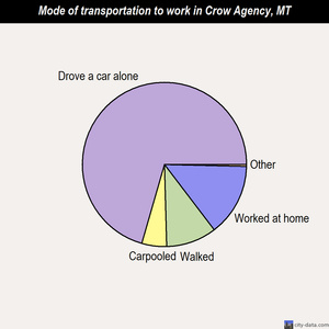 Crow Agency mode of transportation to work chart