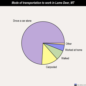 Lame Deer mode of transportation to work chart