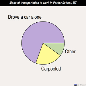 Parker School mode of transportation to work chart
