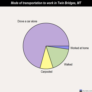 Twin Bridges mode of transportation to work chart