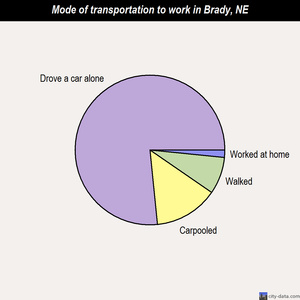 Brady mode of transportation to work chart