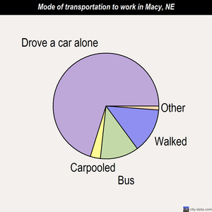 Macy mode of transportation to work chart