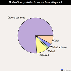 Lake Village mode of transportation to work chart
