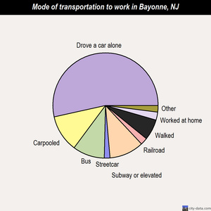 Bayonne mode of transportation to work chart