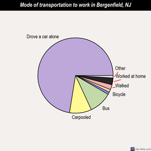 Bergenfield mode of transportation to work chart