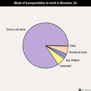 Boonton mode of transportation to work chart