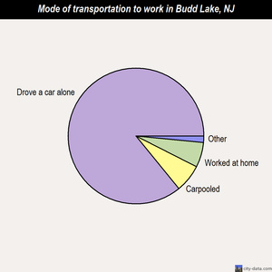 Budd Lake mode of transportation to work chart