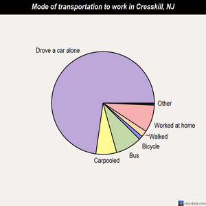 Cresskill mode of transportation to work chart
