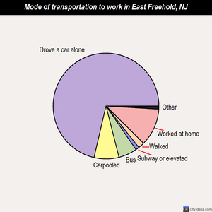 East Freehold mode of transportation to work chart