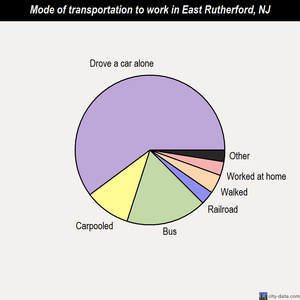 East Rutherford mode of transportation to work chart
