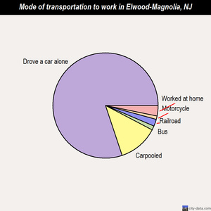 Elwood-Magnolia mode of transportation to work chart