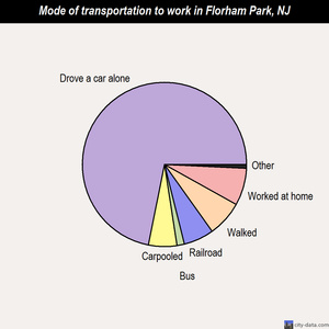 Florham Park mode of transportation to work chart